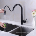 China Matte Black One-Handle Haut Arc Ful Down Kitchen Robinet avec pulvérisateur, avec un boost de puissance et un réflexe